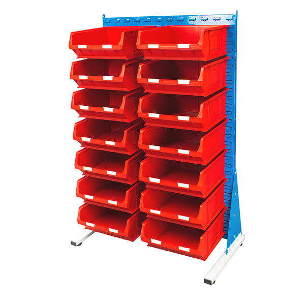 Free-Standing Louvred Panels with Bins