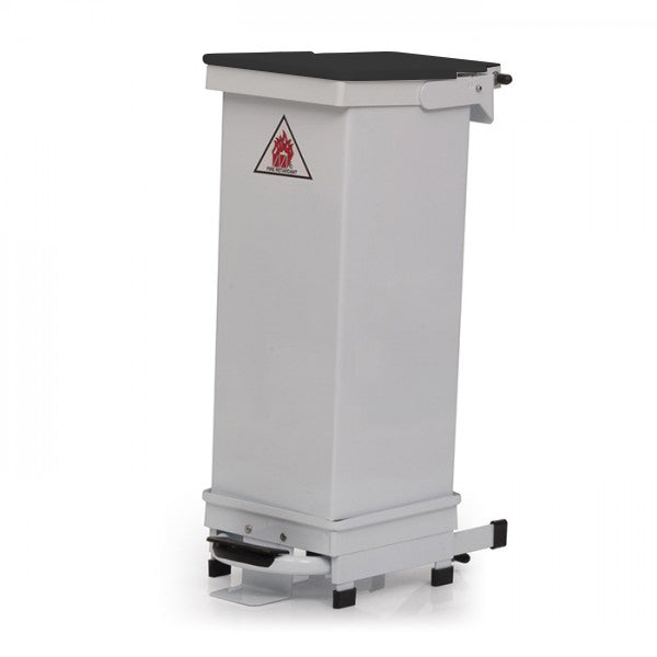 Hospital foot pedal bin with black lid